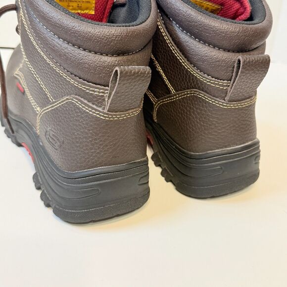 Skecher's Men's Steel Toe EH Work Boots Brown Leather Size 8 Safety - Picture 3 of 16